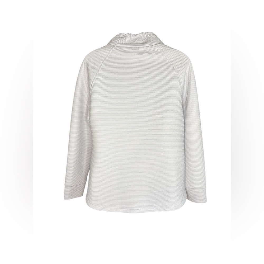 Versona Womens Heather Gray  Ribbed Hoodie Draw String Pullover Jacket M - Picture 3 of 6